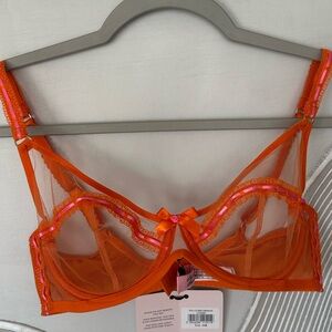 Agent Provocateur Vibrant Orange Sheer Bra